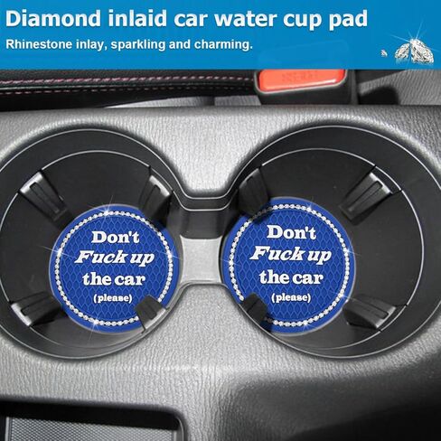 4 قطع من قواعد أكواب السيارة اللامعة من ماندارك، 2.75 بوصة من حجر الراين الكريستالي حامل أكواب السيارة، حصيرة مشروبات داخلية للسيارات غير قابلة للانزلاق للنساء والفتيات، عالمية لسيارات الدفع الرباعي والشاحنات وRV (أسود) in Kuwait
