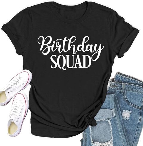 Birthday Shirts for Women Happy Birthday Queen T-Shirt Birthday Party Squad Tee Top in Kuwait