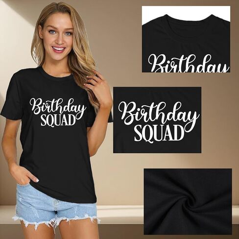 Birthday Shirts for Women Happy Birthday Queen T-Shirt Birthday Party Squad Tee Top in Kuwait