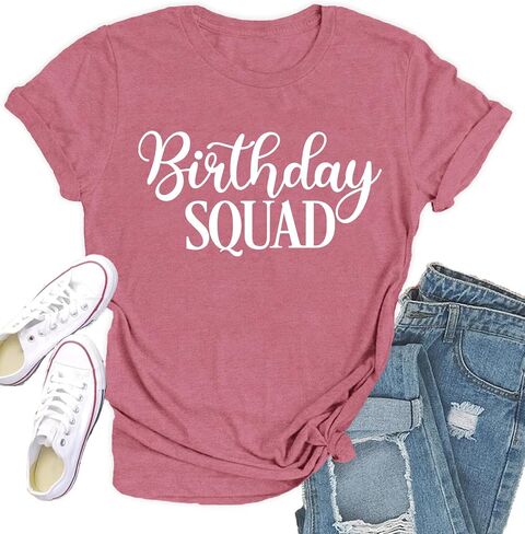 Birthday Shirts for Women Happy Birthday Queen T-Shirt Birthday Party Squad Tee Top in Kuwait