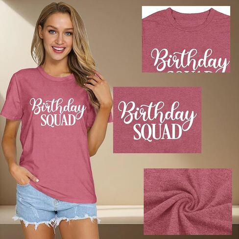 Birthday Shirts for Women Happy Birthday Queen T-Shirt Birthday Party Squad Tee Top in Kuwait