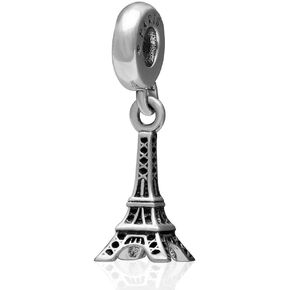 Landmarks Paris Eiffel Tower Charm fit Pandora Travel Bracelet Necklace, Dangle 925 Sterling Silver Pendant Beads, France Tourist Gift for Birthday/Wedding/Party