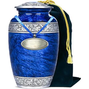 Memorials Cremation Urns for Human Ashes with Velvet Bag | Large Adult urn for Human Ashes | Funeral Urn for Adults | Memorial Ashes Urn for Human Adult | Large Capacity (Adult Creamation Urn)