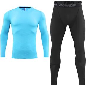 Long Sleeve Undershirt Men Compression Shirts &Workout Shirt Set for Adult Men&Women, Athletic Base Layer