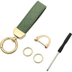 Leather Keychain Keyrings Car Key Chain Holder with Anti-Lost D Ring and 2 Key Rings for Women and Men in Kuwait
