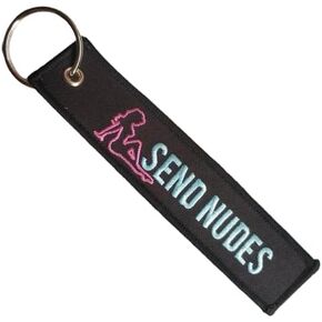 Send Nudes Meme Phrase Funny Joke Humor Sexy Romance Romantic Keychain Key Tag Chain Fob Ring