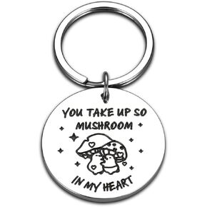 Gifts for Boyfriend Girlfriend Valentine’s Day Cute Keychain for Her Him Women Men Wife Husband Romantic Anniversary Birthday Christmas Wedding Gifts for Couple Wifey Hubby Fiance Love Gifts Mushroom
