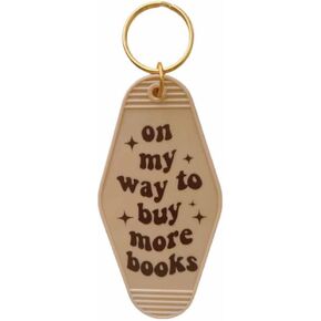 Bookish Keychain Book Lover Gifts Reader Keychain Khaki