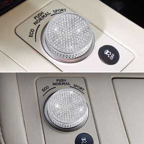 PIFOOG for Lexus Interior Accessories Bling Variable Speed Switch Knob Cover Driving Mode Rhinestone Crystal Decals for Lexus ES GS ES200 ES250 GS300 GS350 Silver (Speed Button Big)