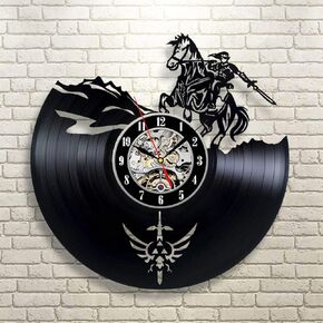 The Legend of Zel.da Minimalist Clock Birthday Gift Idea for Kids Decorations for Nursery Retro Wall Clock Zel da Wall Art Vintage Vinyl Record Clock Online Game Link Wall Clock