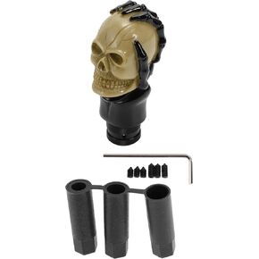 11cm Skull Shift Knob Universal Gear Shifter Knob Resin Stick Shifter Lever Knob for Automatic and Manual Vehicle with 3 Adapter Black 1 Set