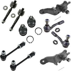 TRQ Front Steering & Suspension Kit Ball Joint Sway Bar Stabilizer Link Tie Rod Compatible with 2000-2002 Toyota Tundra