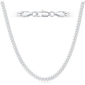 6mm Silver Miami Cuban Link Chain Choker 316L Stainless Steel 925 Sterling Silver Filled Thick Hypoallergenic Necklace for Men Women Hip Hop Fashion Jewelry Birthday Christmas Day Gift