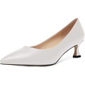 ROSERWISH Womens Casual Pointed Toe Slip On Classic Matte Office Kitten Low Heel Pumps Dress Shoes 2 Inch