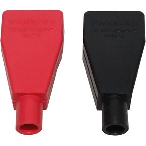 Red & Black Top Post Flexible Battery Terminal Insulator Covers