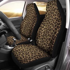 Blue Cheetah Print Set of 2 Car Seat Covers, Thick Breathable Auto Accessories Protector Fits for Car, SUV Sedan, Truck