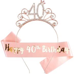 Rose Gold 80th Birthday Sash and Tiara for Women, 80th Birthday Decoration for Women, 80th Birthday Sash and Headband Set, Happy 80th Birthday Decorations, 80th Birthday Gifts for Women