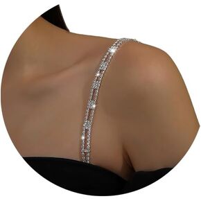 1Pair Rhinestone Bra Straps,Adjustable Rhinestones Bra Shoulder Chain,Crystal Lingerie Straps,Wedding Bridal Rhinestone Underwear Chain for Women Dress Accessories Jewelry