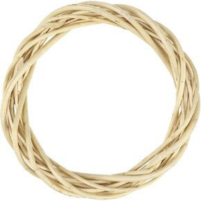 Sewroro Grapevine Wreath DIY Crafts Rattan Wreath Wooden Wreath Natural Twigs Wreath for Craft Decor Door House(30cm Wood color)