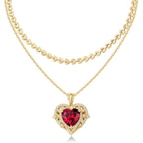 طقم قلائد طبقات ذهبية للنساء | قلادة كوبية مصنوعة يدويًا مطلية بالذهب عيار 14 قيراط من كابل فيجارو على شكل مشبك ورق على شكل قمر صناعي | تشيكوسلوفاكيا القلب الفراشة ساحة الصليب قلادة قلادة مجموعات المجوهرات هدية in Kuwait