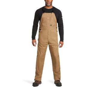 ARIAT Mens Men s Rebar DuraCanvas UnlinedBib Field Khaki Large Short, Field Khaki, Large US
