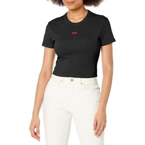 HUGO Women's Small Logo Fitted Crop Tshirt