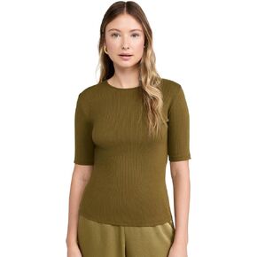 Vince Women's Rib Elbow Sleeve Crew Tee