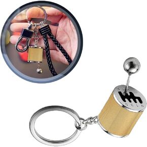 6-Speed Manual Gear Shift Keychain - Car Enthusiast's Gift, Gearbox Shifter Keychain Key Ring Auto Part Fidget Toy (Black)