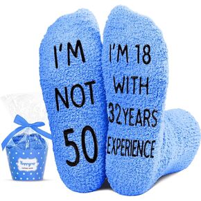 HAPPYPOP Birthday Gifts for Older Adults - Socks for 45 50 Year Old, Best Gifts for Female Male