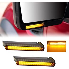 2pcs Sequential Right Left LED Side Mirror Turn Signal Light Smoked Lamps for 2004-2014 Ford F150 Expedition Lincoln Mark LT Amber Flowing led Lights