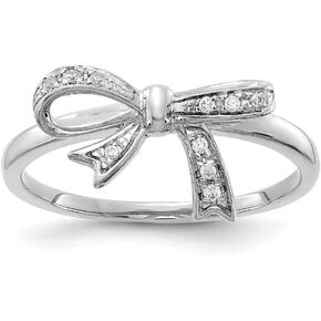 14k White Gold Diamond Bow Ring
