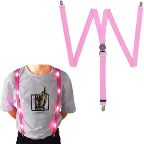 Christmas LED Glow Light Up Suspenders Trouser Braces Y Shape Suspenders for Men Women