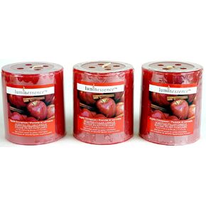 Apple Cinnamon Scented Pillar Candles, 3 Pillar Candles In Each Pack - - Wonderful Aroma - Long Lasting – Inexpensive - Each Soy Wax Candle Has A Wonderful Apple Cinnamon Scent in Saudi Arabia