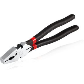 SPEEDWOX 10 Inch Square Nose Fence Pliers, High-Leverage Linemans Pliers with shear-type wire cutters, Multi-purpose Fence Tool