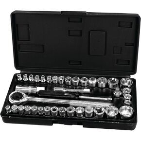 Performance Tool 1950 40-Piece Socket Set for Mechanics and DIY Enthusiasts - Durable and Versatile Tool Kit for Automotive and Home Repairs