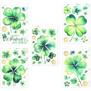 101pcs St. Patrick's Day Window Clings for Glass, Irish Shamrock Clover Window Decals Double-Sided Window Stickers for Saint Patricks Day Decorations Ornaments St Pattys Home Holiday Party Supplies