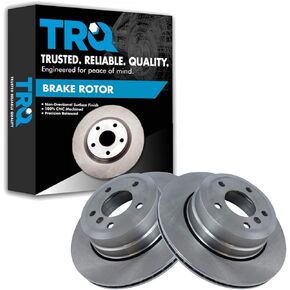 TRQ Rear Brake Rotors Set Vented Compatible with 2006-2007 BMW 525xi 2010 528i 2009-2010 528i xDrive 2008 528xi 530xi 535i xDrive 535xi