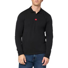 HUGO Men's Center Logo Long Sleeve Polo Shirt