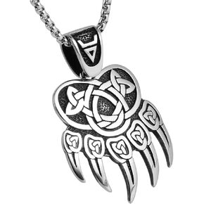 AsAlways Viking Punk Bike Valknut Pendant Nordic Rune Vintage Stainless Steel Necklace for Men