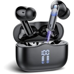 Wireless Earbuds, Bluetooth 5.4 Ear Buds Wireless Bluetooth Earbuds, 40H Playtime Bass Stereo Wireless Headphones In Ear, 4 ENC Mic Bluetooth Earphones, IP7 Waterproof IOS Android Earbuds, Rose Gold