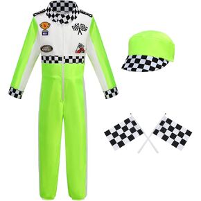 Race Car Driver Costume Boys Toddler Race Car Outfit Dress Up Racer Jumpsuit Racing Costume Halloween Play Role