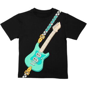 Hard Rock Youth Kids Unisex Guitar Shoulder Strap Design T-Shirt Tee Black
