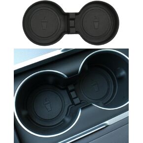 Cup Holder Coaster Compatible with Tesla Model 3 2025 2024 Highland Interior Accessories Center Console Cup Coaster Non-Slip & Washable, Black