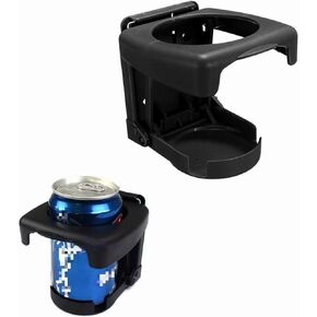 Car Cup Holder, Car Vehicle Truck Hard Plastic Folding Beverage Drink Bottle Can Stand Mount for Water Cup, Coffe Tumbler, Mug and Soda Can (Black)