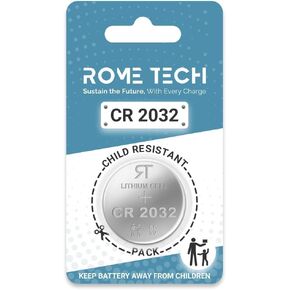 Rome Tech Car Key Fob CR2032 Batteries Replacement Compatible with Impala 2014-2020, Malibu 2013-2022, Silverado – 2014-2021 - CR 2032 Key Fob Battery - CR2032 Battery for Car Remote Key - 1-Pack