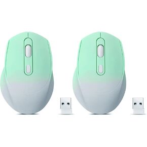 2 Pack Wireless Gradient Color Bluetooth Mouse,Dual Mode Rechargeable Silent Slim Laptop Mouse,Portable(BT5.2+USB Receiver) Computer Mice,for Laptop,Desktop,ipad Tablet,Phone,Mac (Gradient Purple) in Kuwait