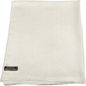 CJ Apparel Cream Ivory Off White Solid Color Fringe Design Nepalese Shawl Seconds Scarf Wrap Stole Throw Head Wrap Pashmina Hand Made in Nepal NEW