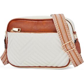 Quilted Crossbody Bags for Women Small Vegan Leather Shoulder Handbags Purses with Wide Adjustable Strap