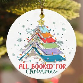 RYYCDOI Christmas Book Tree Ornament, Book Ornaments for Christmas Tree, Book Lovers Gifts, Book Lover Ornaments for Christmas Tree, Book Christmas Ornament, Christmas Decorative Hanging Ornament