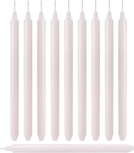OLEEK Taper 1/2 inch Candles - Pack of 10 Unscented, 8 Inch Tall Candles - 1/2 inch Candles - Taper Candle - 1/2 inch White candlesticks in Saudi Arabia